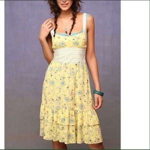 Free People Floral Sundress Striped Sash